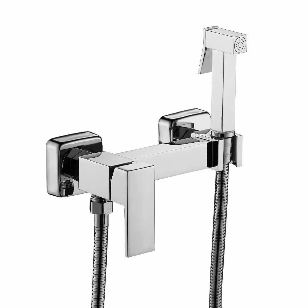 Hot and Cold Lever Chrome Toilet Shower