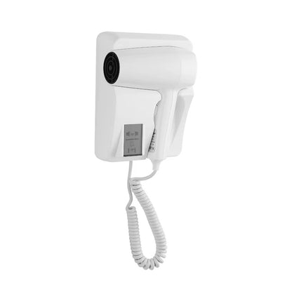 Wall-Mounted Hotel Hair Dryer with Power Outlet | Compact &amp; Dual Function