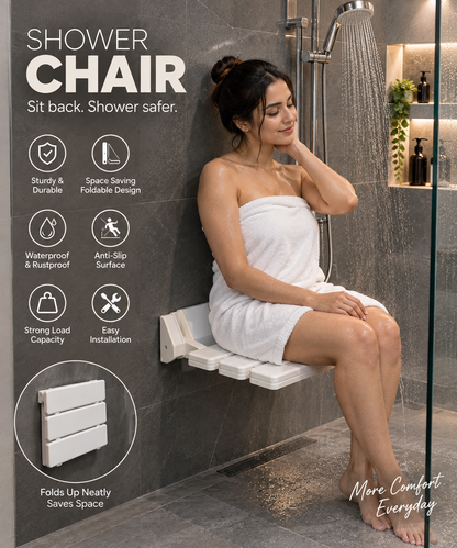 Wall-Mounted Folding Shower Seat