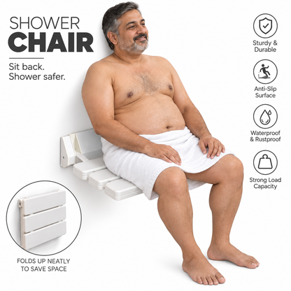 Wall-Mounted Folding Shower Seat