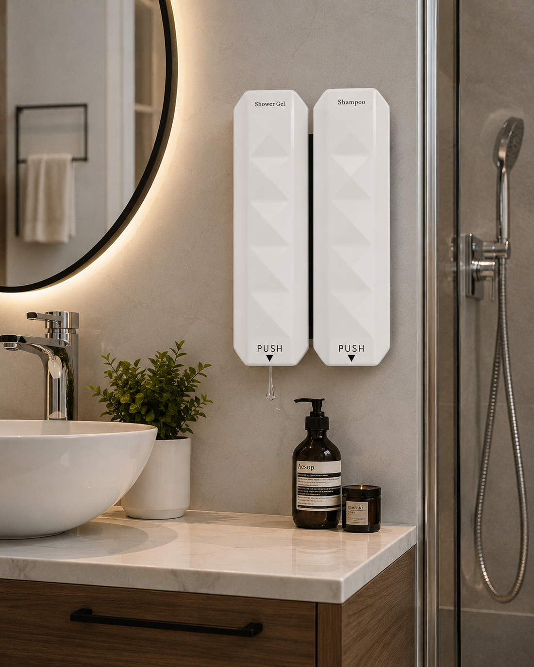 Double Wall Mounted Liquid Dispenser - 700 ML