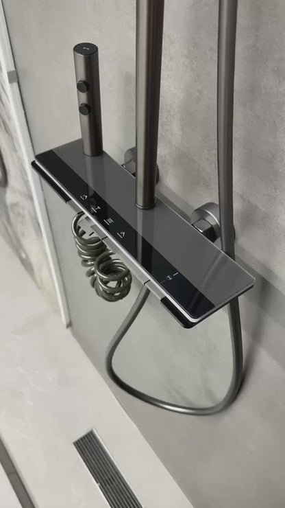 🚿 Luxury Glass-Touch Thermostatic Shower Set with LED Accent