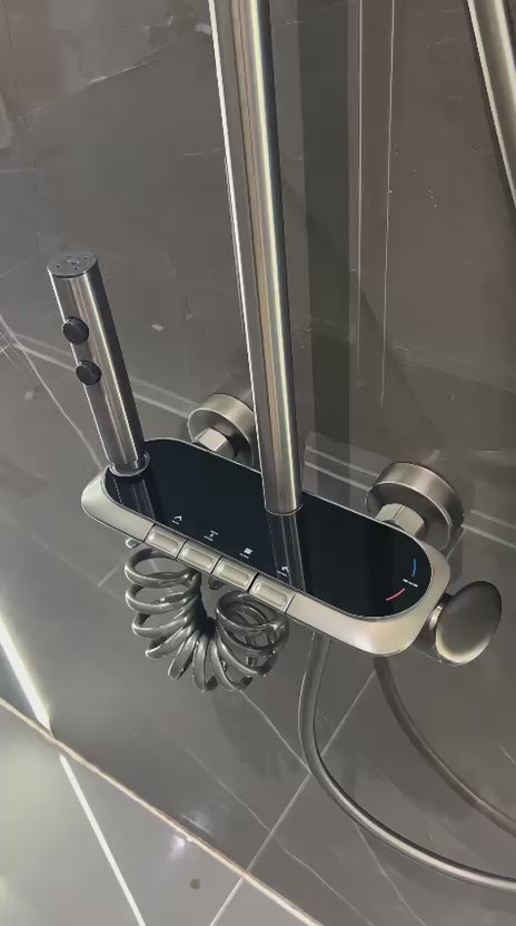 AquaBlade Pro – Triple Handle Luxury Shower System (Gun Grey)